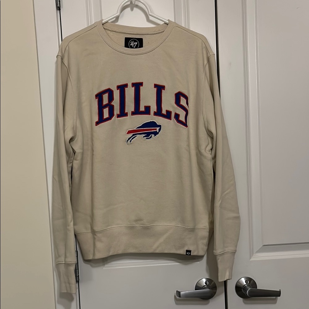 Men’s 47 Brand Buffalo Bills Cream Crewneck Sweatshirt